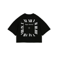 Oversized Crop Top "O'Clock Black"