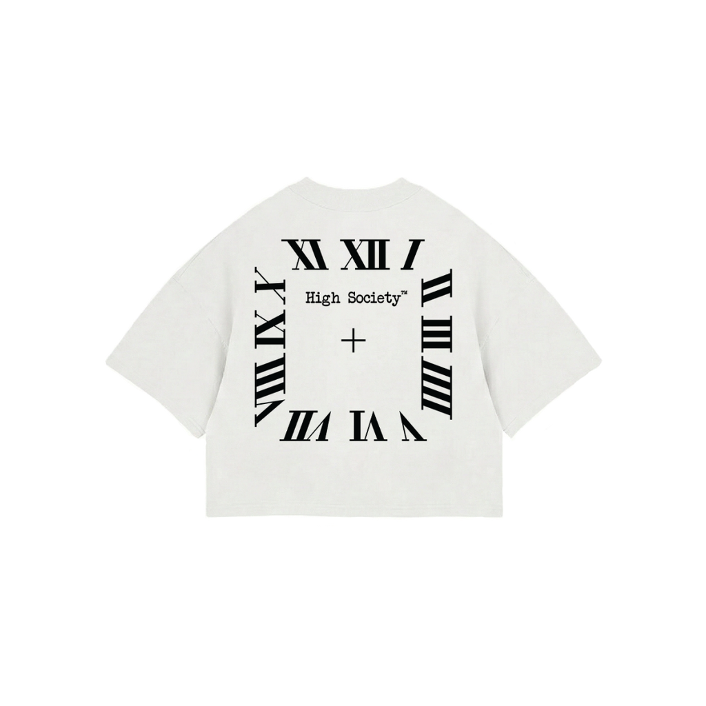 Oversized Crop Top "O'Clock White"