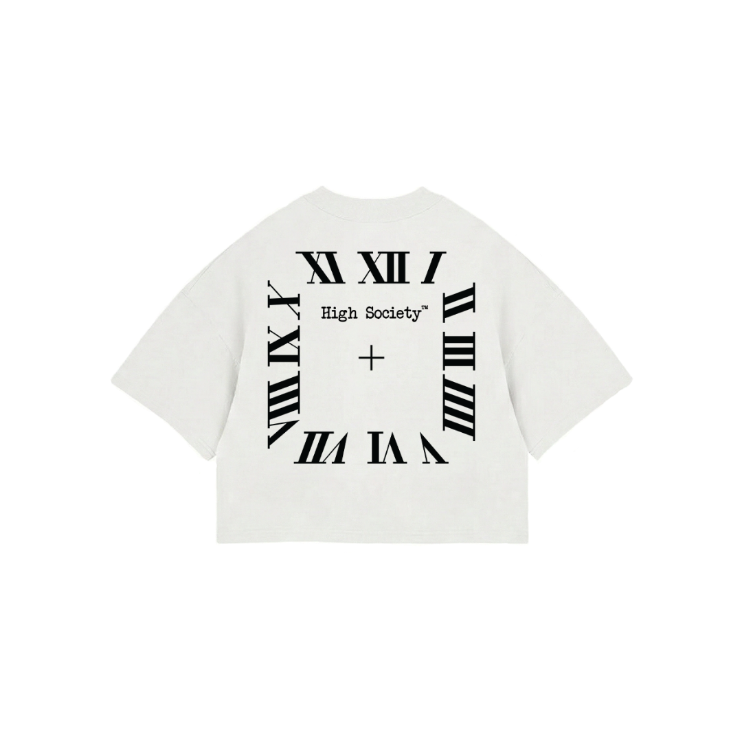 Oversized Crop Top "O'Clock White"