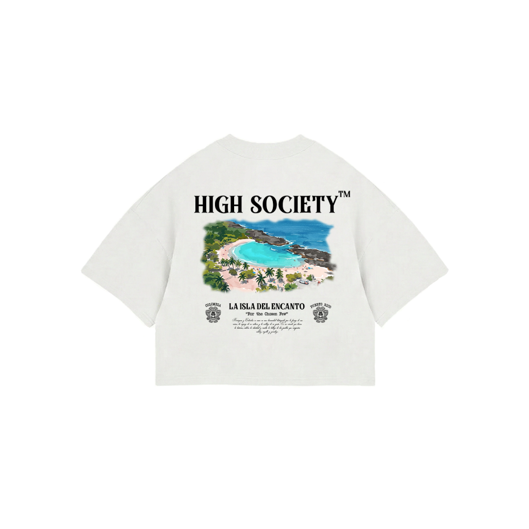 Oversized Crop Top "La Isla del Encanto"