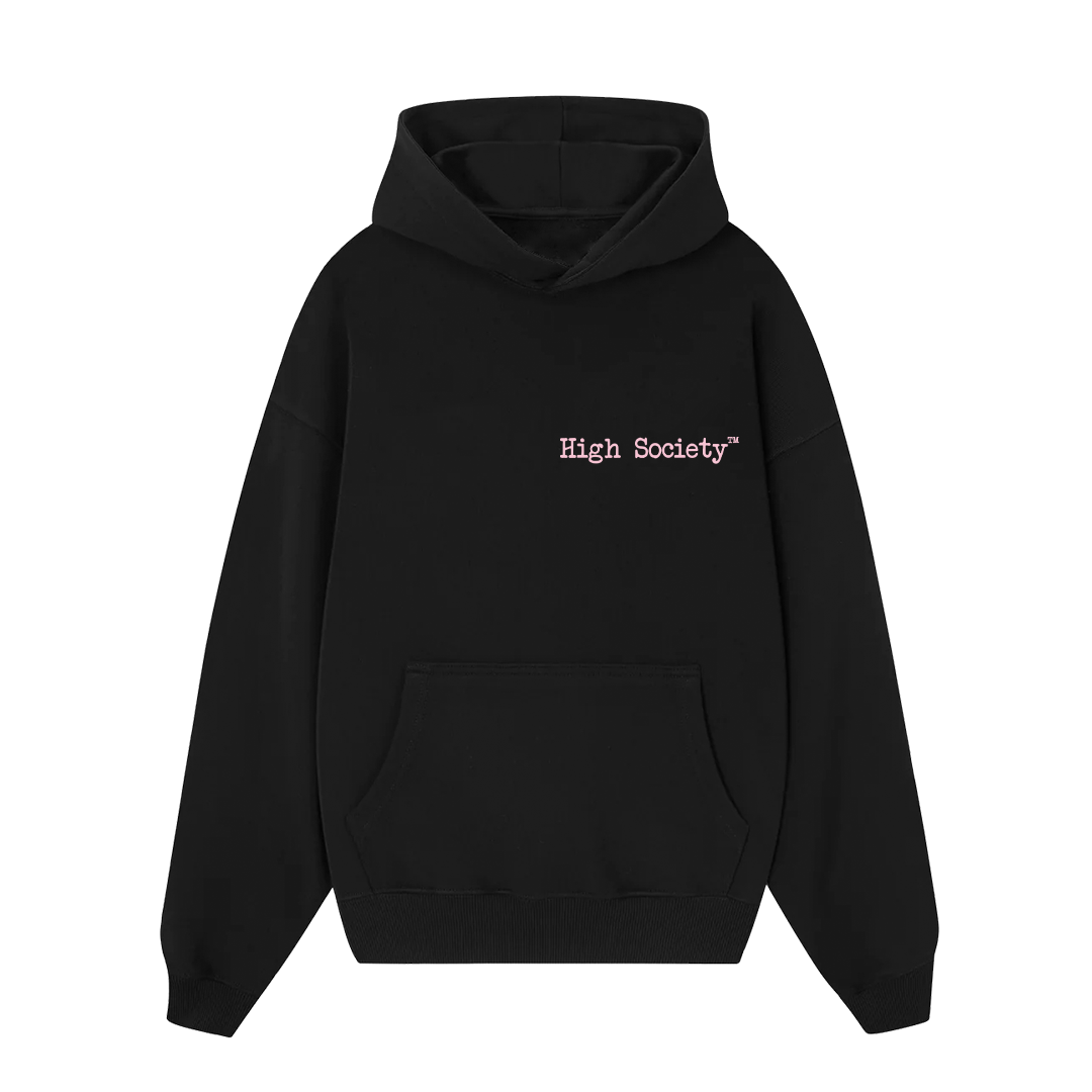 Hoodie "Pink Linelogo Black edition"