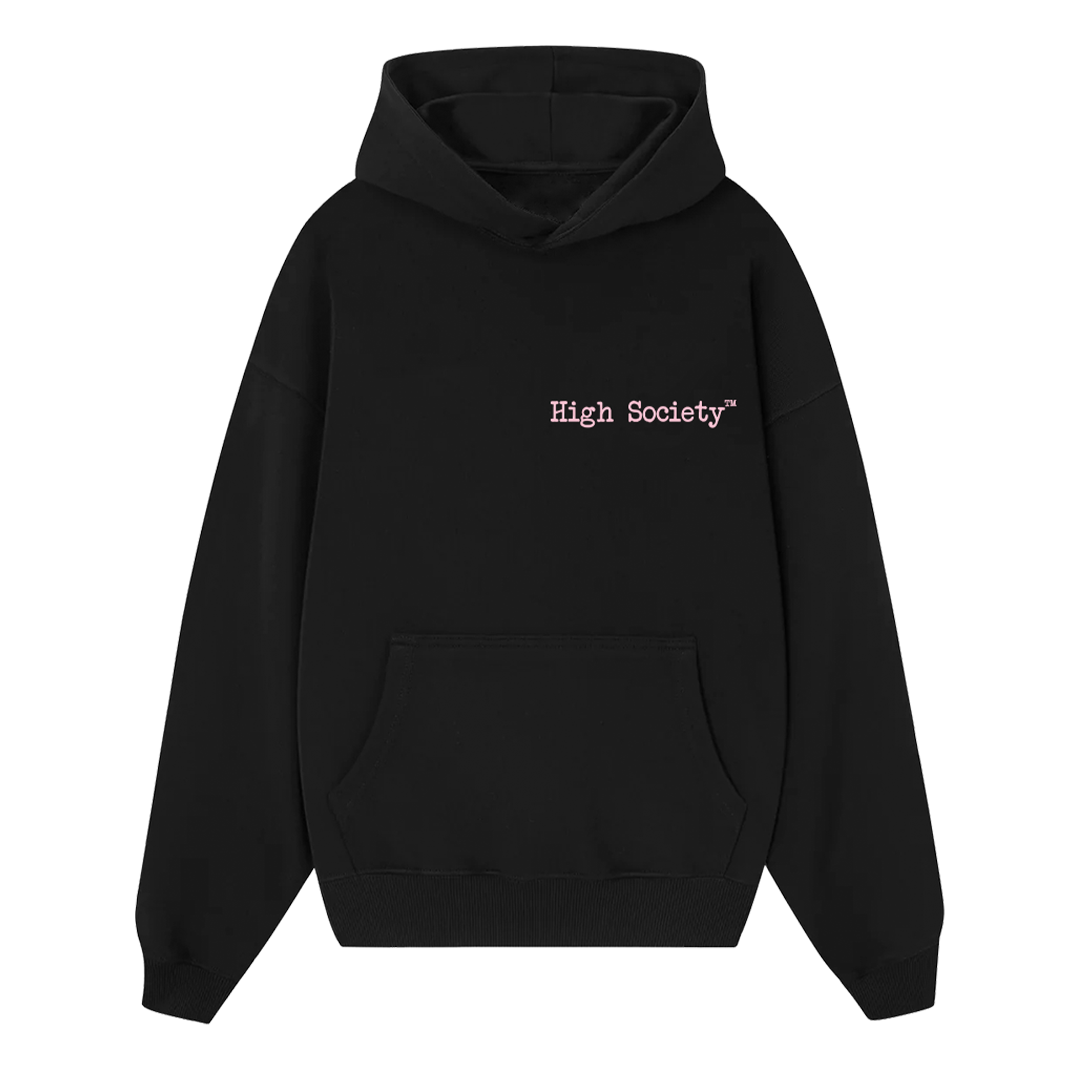 Hoodie "Pink Linelogo Black edition"