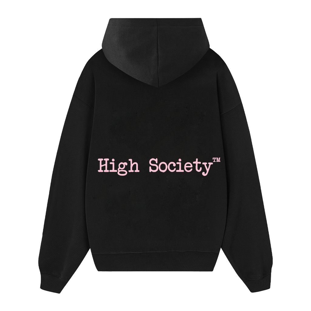Hoodie "Pink Linelogo Black edition"