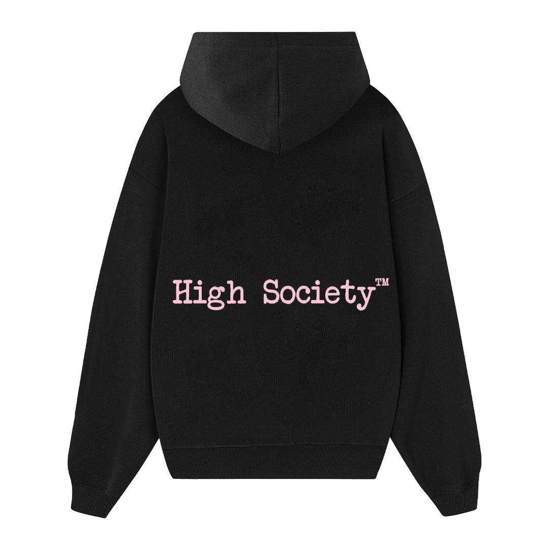 Hoodie "Pink Linelogo Black edition"