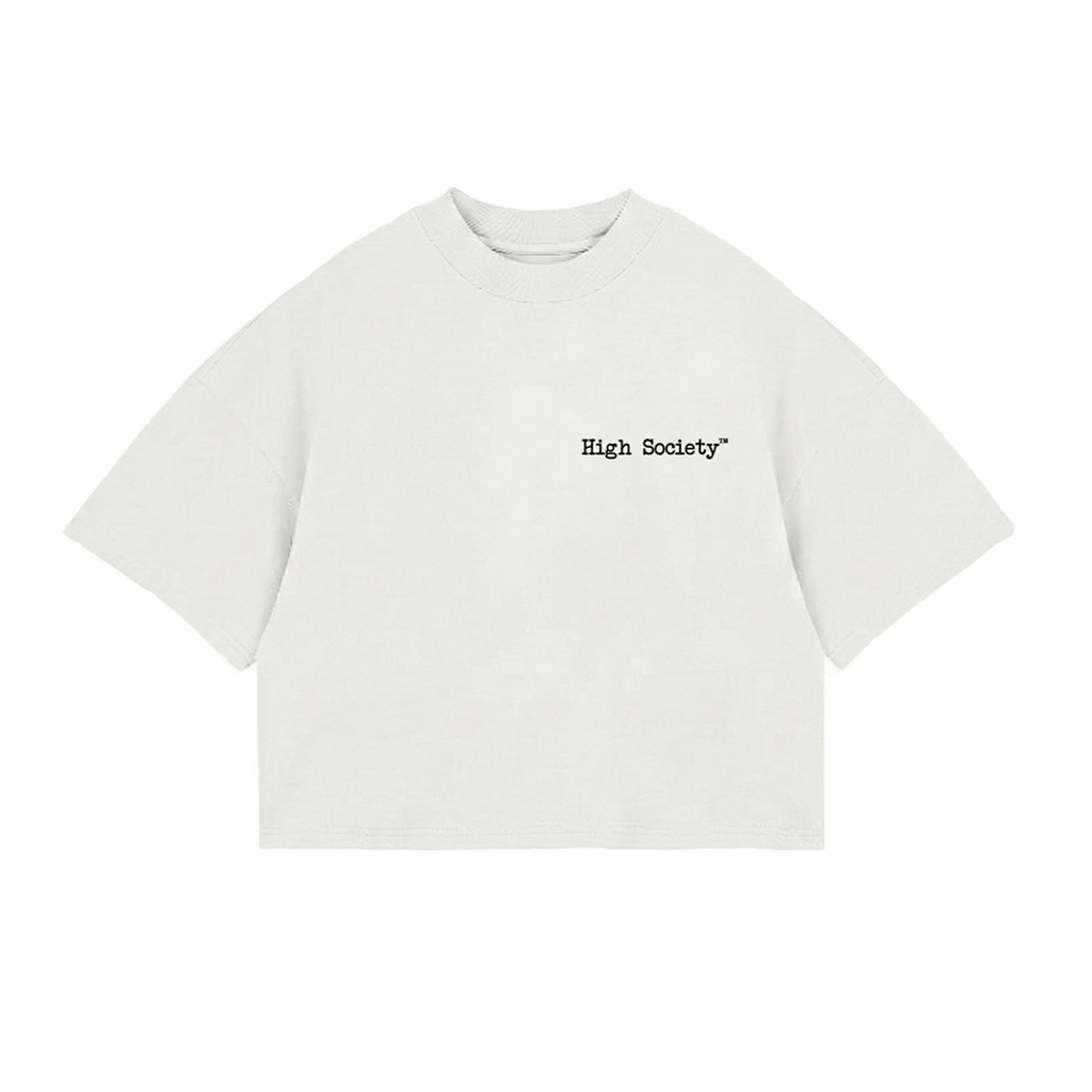 Oversized Crop Top "O'Clock White"