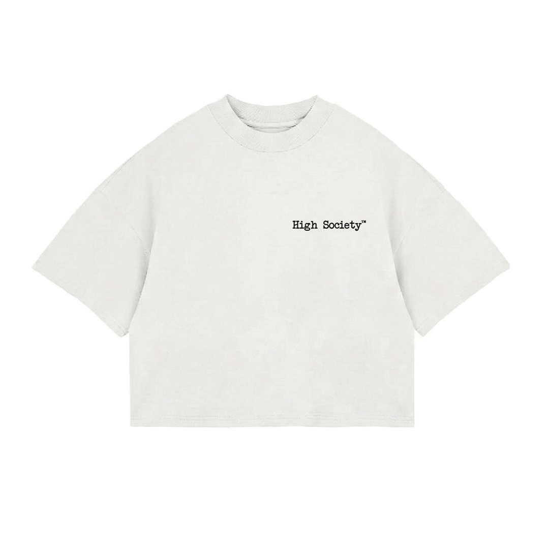 Oversized Crop Top "O'Clock White"