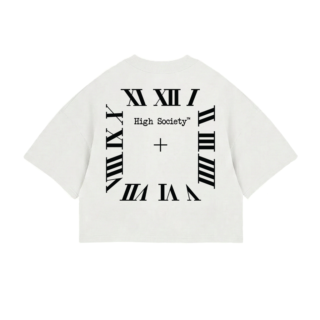 Oversized Crop Top "O'Clock White"