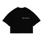Oversized Crop Top "O'Clock Black"