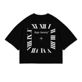 Oversized Crop Top "O'Clock Black"