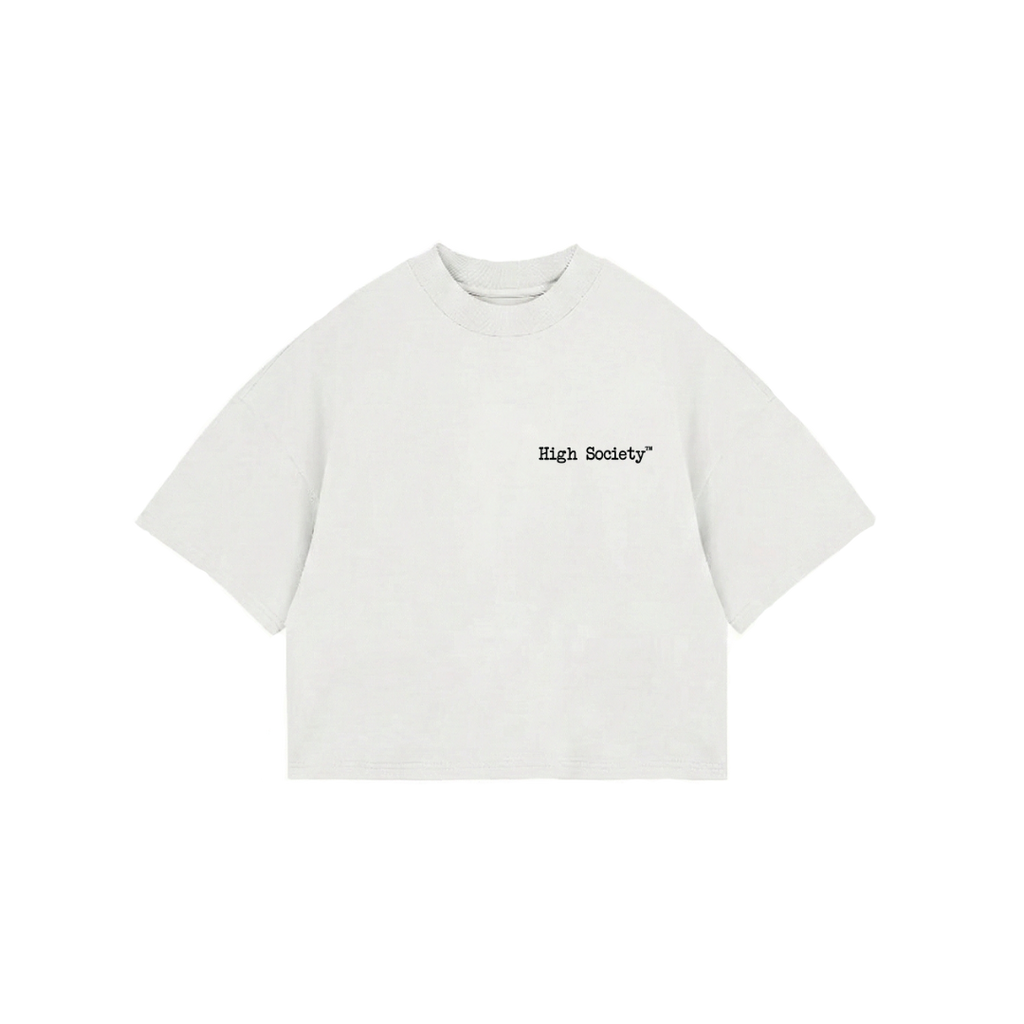 Oversized Crop Top "O'Clock White"