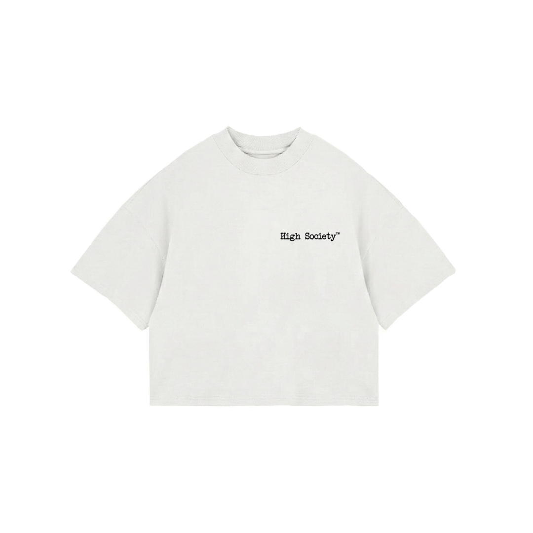 Oversized Crop Top "O'Clock White"