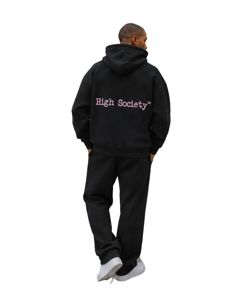 Hoodie "Pink Linelogo Black edition"