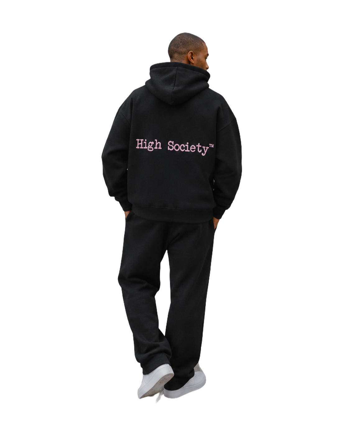 Hoodie "Pink Linelogo Black edition"