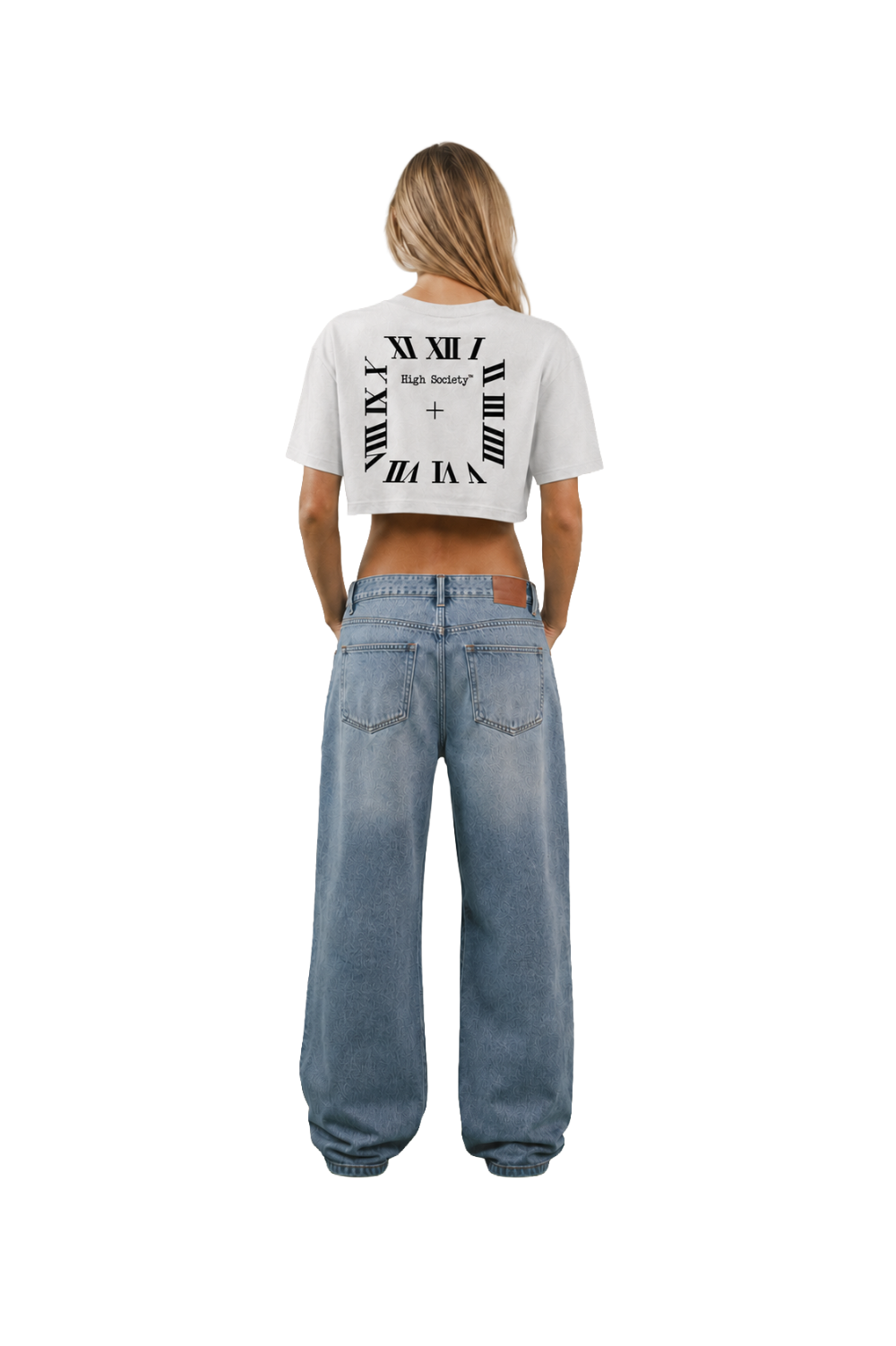 Oversized Crop Top "O'Clock White"