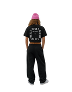 Oversized Crop Top "O'Clock Black"